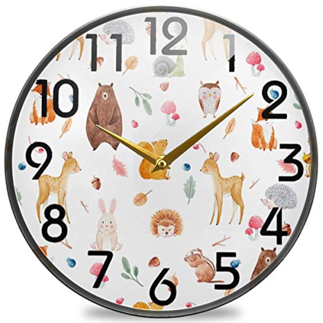 Reloj de pared redondo con diseño de ciervos de animales