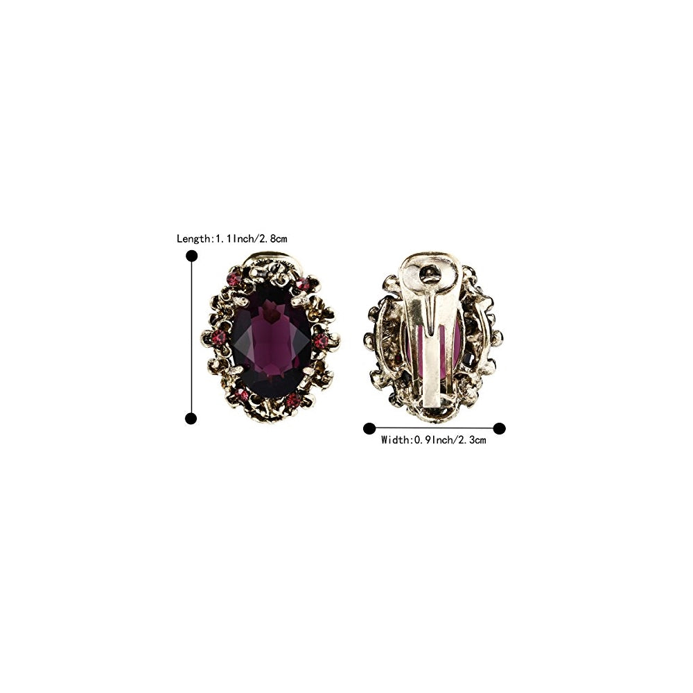 Aretes de clip ovalados estilo victoriano