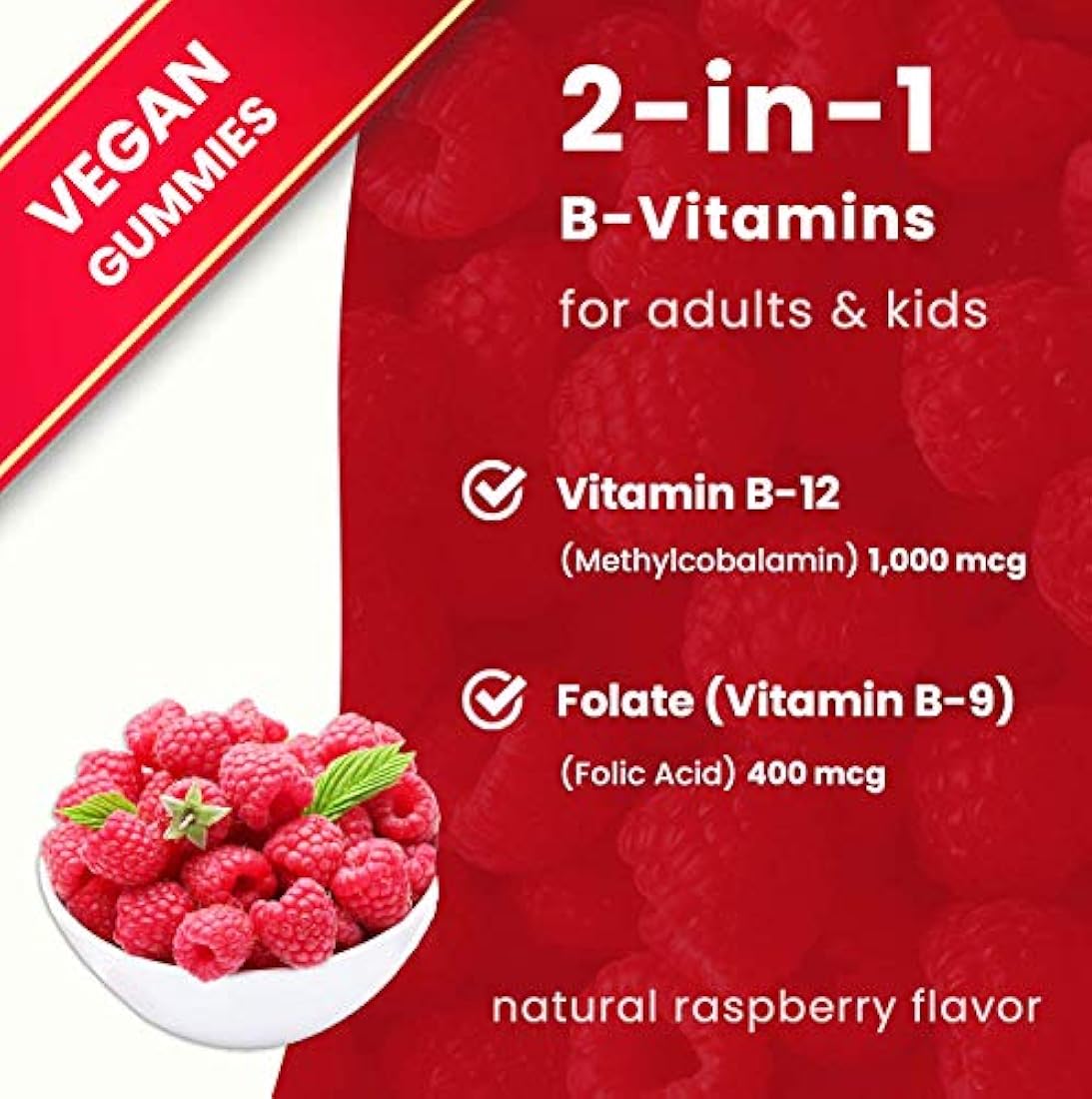 Vitamina B12 Gomitas mejoradas con folato