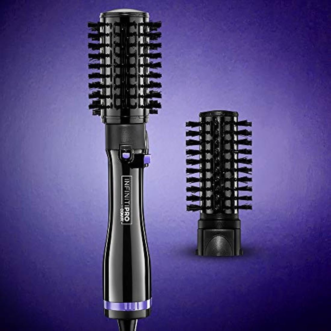 Peine redondo rotador para el cabello con aire caliente.