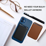 [Paquete de 2] Cartera magnética compatible con Apple iPhone 12 Pro Max/ 12 Pro/ 12/12 Mini/ 13 14 modelos, cartera de cuero para cartera MagSafe, cartera Mag Safe para iPhone Wallet, cartera Mag Safewallet BlackBrown