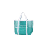 Bolsa de playa malla de gran tamaño 9 bolsillos verde menta
