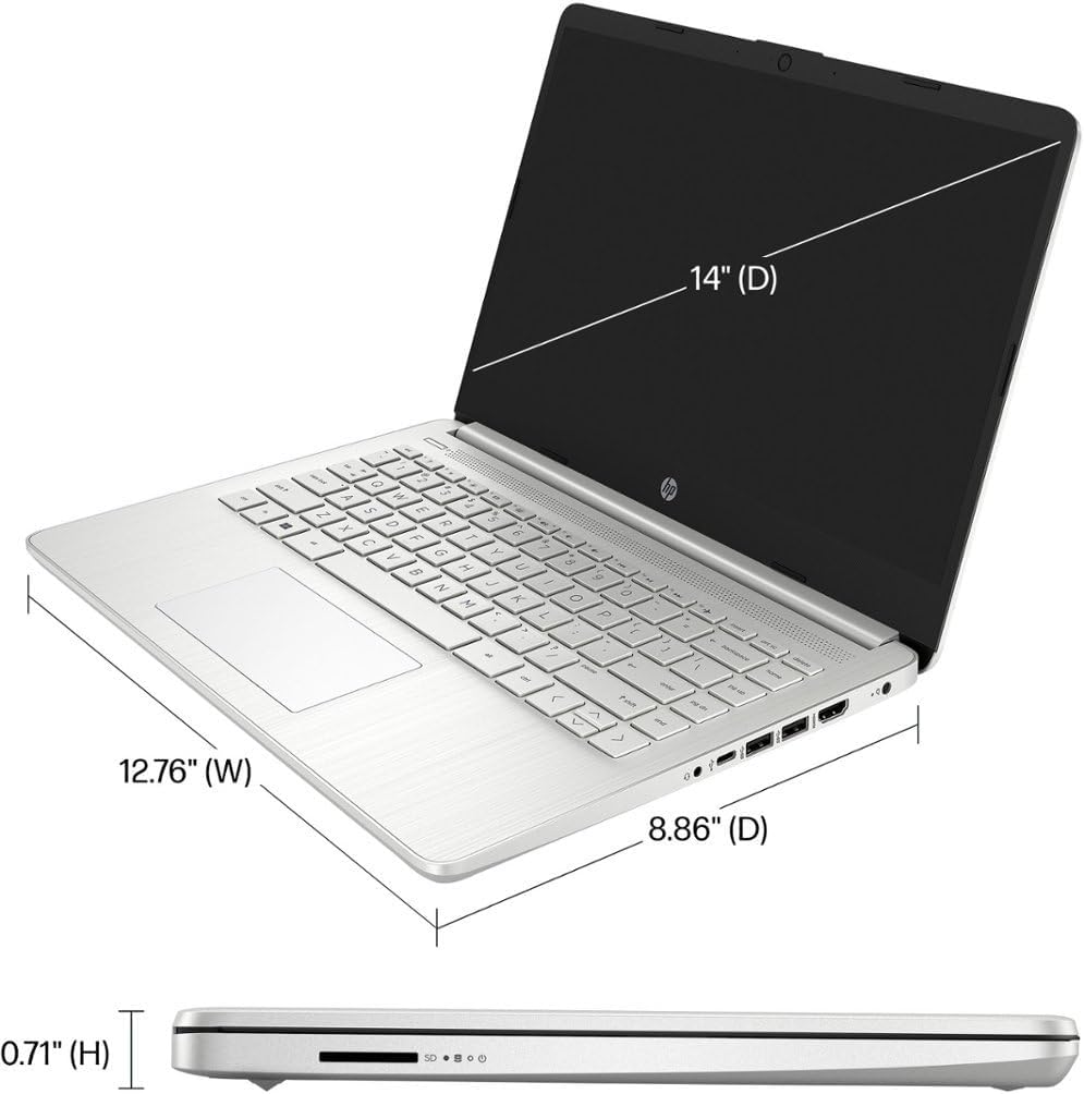 Laptop HP 14 Ultraligero, Intel Celeron, 8GB RAM, Win 11