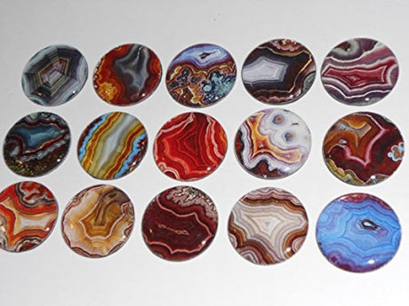 15 imanes decorativos de Piedras de ágata pulidas