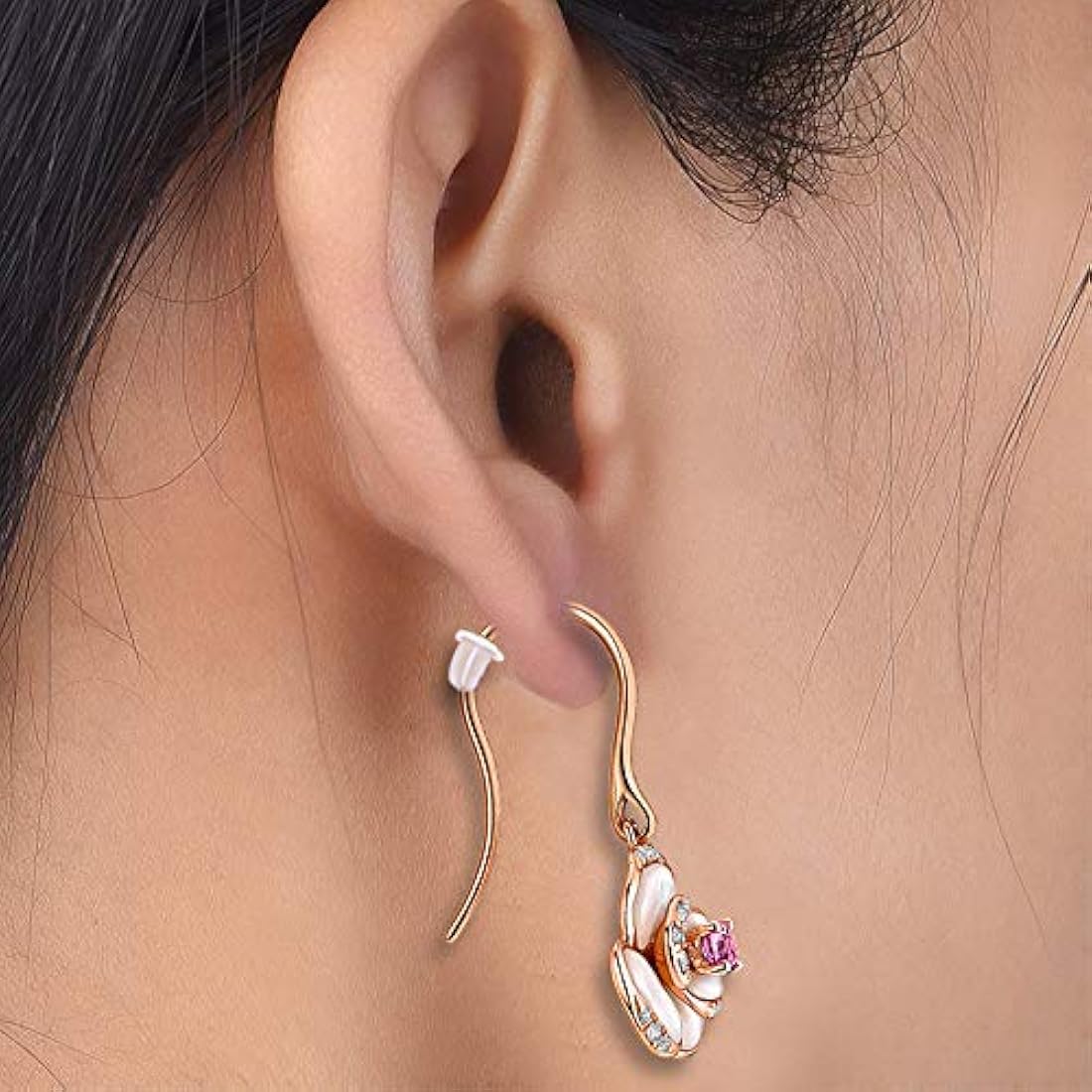 Juego de pendientes de silicona transparente