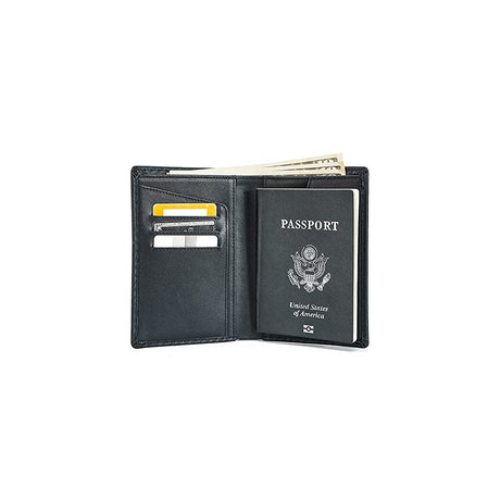Porta Documentos y Tarjetas plegable de piel con bloqueo