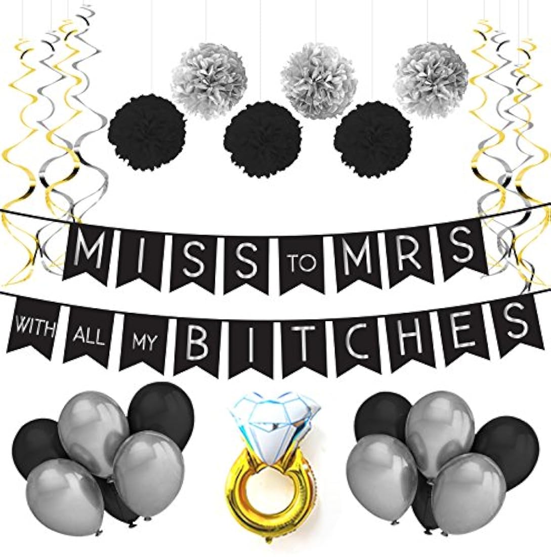 Decoraciones y artículos para fiesta de despedida de soltera