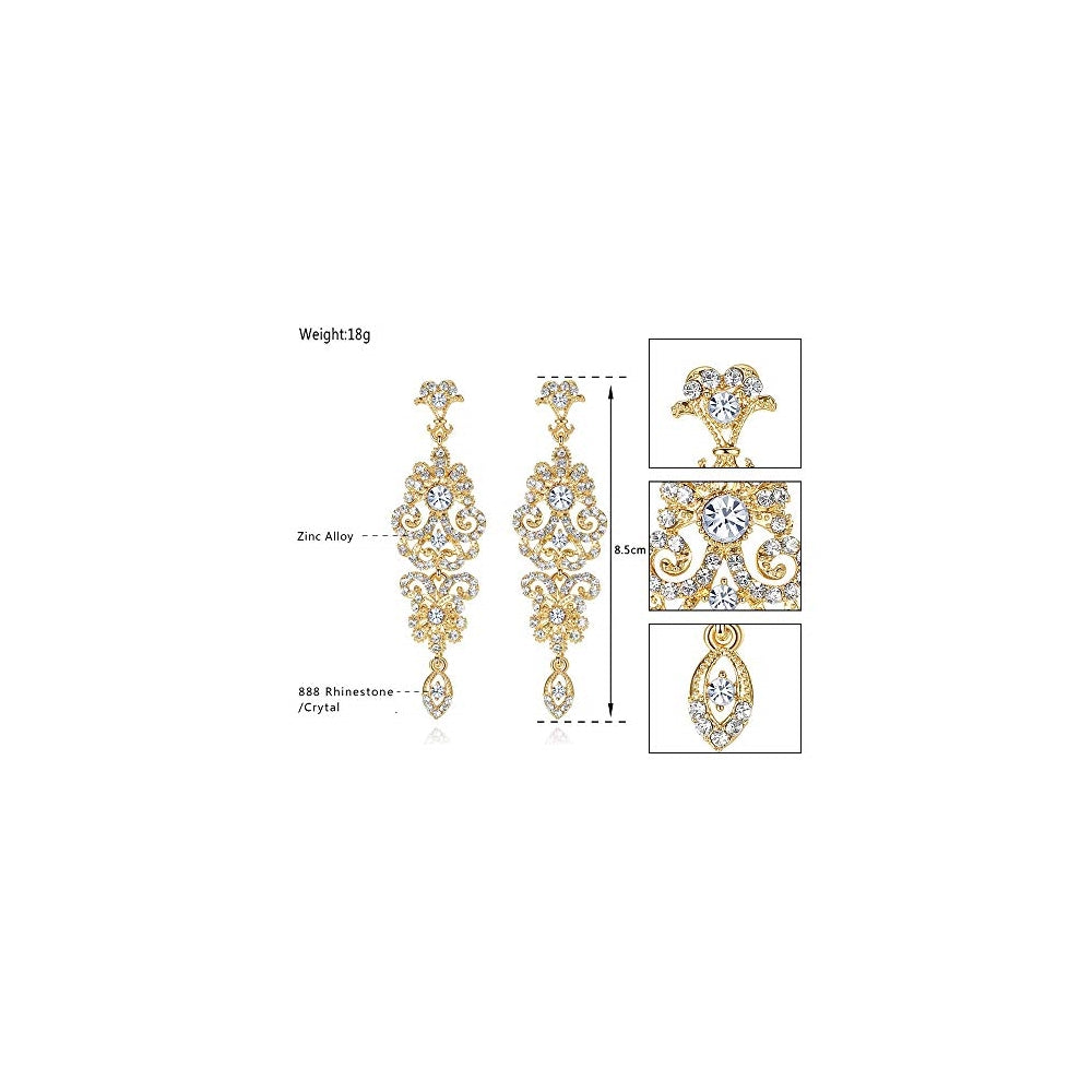 Aretes colgantes con diamantes de imitación para mujeres