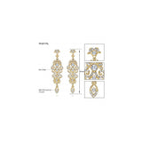 Aretes colgantes con diamantes de imitación para mujeres