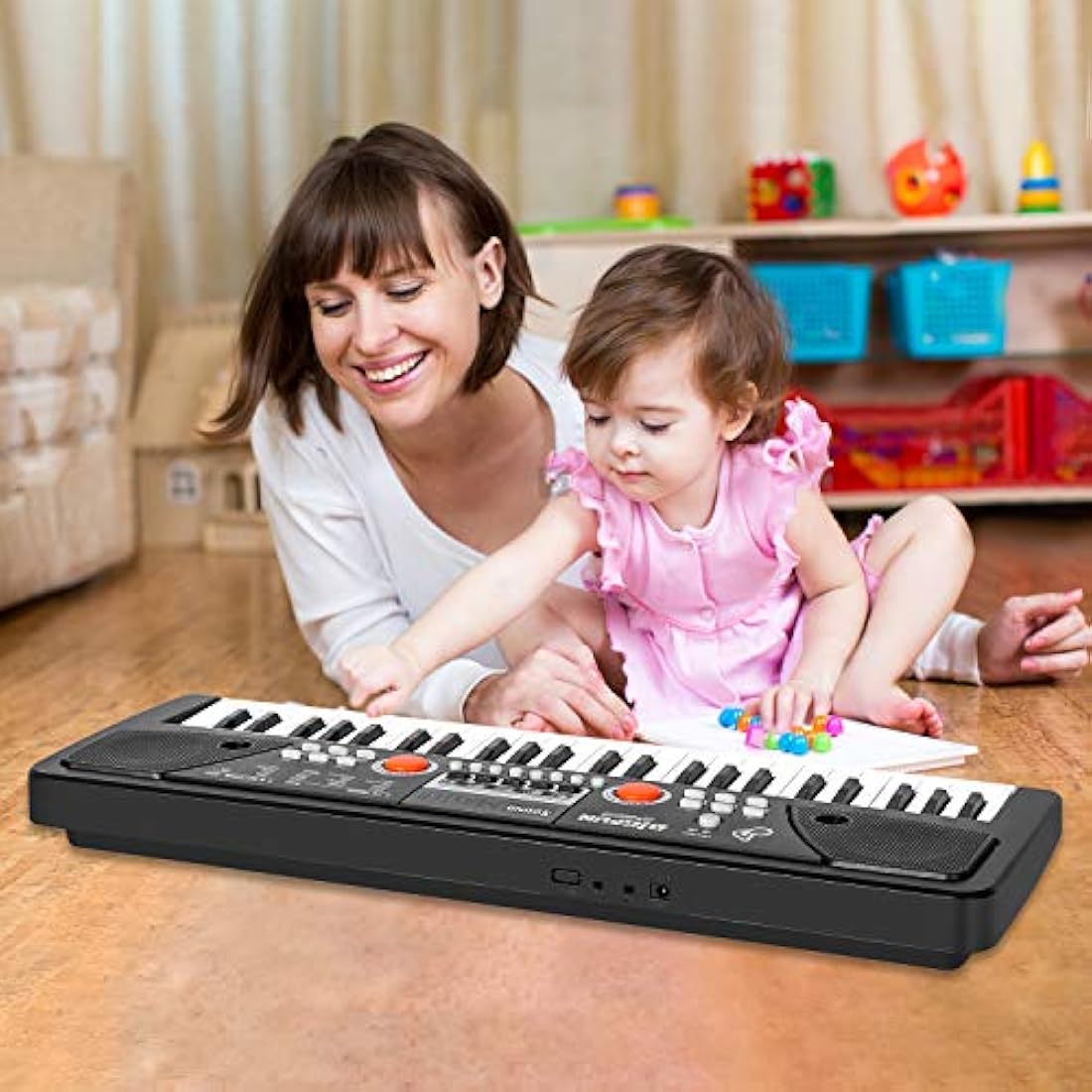 Teclado de piano para niños con micrófono, piano electrónico