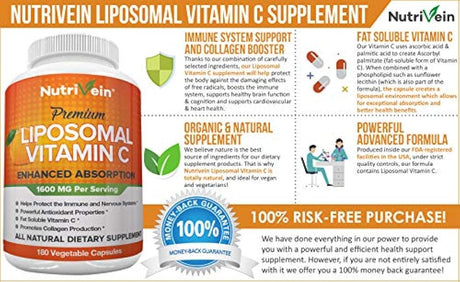 Liposomal Vitamina C 1600 mg – 180 cápsulas