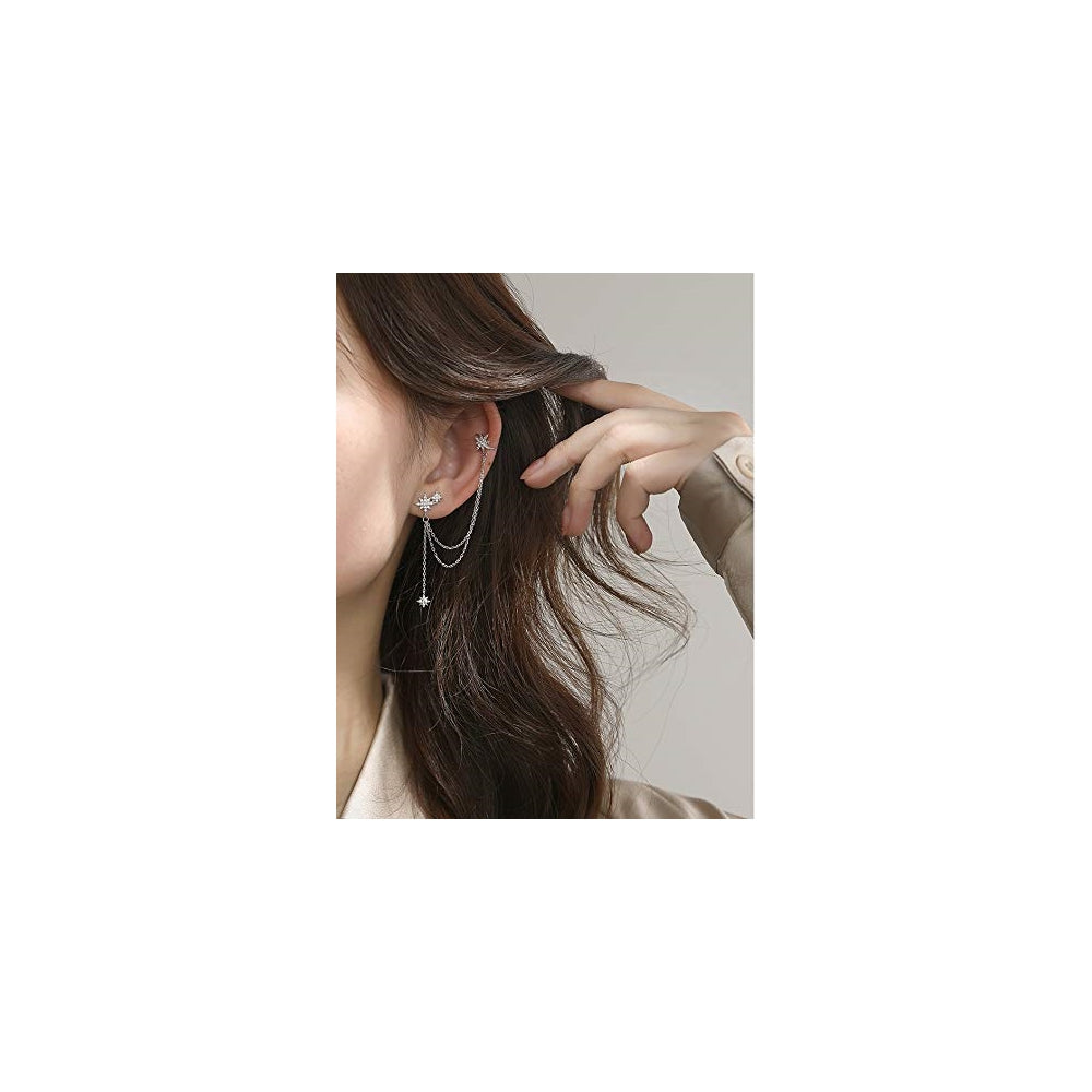 Aretes de plata con diseño de estrella