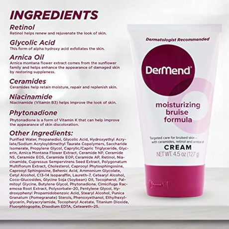 Crema hidratante para moretones Dermend, 4.5 onzas