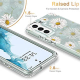 ESDOT Funda para Samsung Galaxy S22 Plus, grado militar, prueba de caída de 21 pies, resistente con diseños de moda para mujeres y niñas, funda protectora para Galaxy S22+ Plus 6.6 pulgadas, estampado lindas margaritas