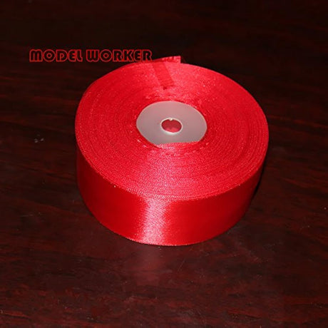 M-W 1 – 1/2 de ancho rojo cinta de satén 50 yards sólida