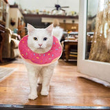 BINGPET Lindo collar de recuperación de donas para gatos y cachorros, suave y ajustable, protector de cuello en E para mascotas después de la cirugía, apto para gatitos, perros pequeños