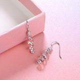 Linear Jewelry - Pendientes colgantes de plata de ley
