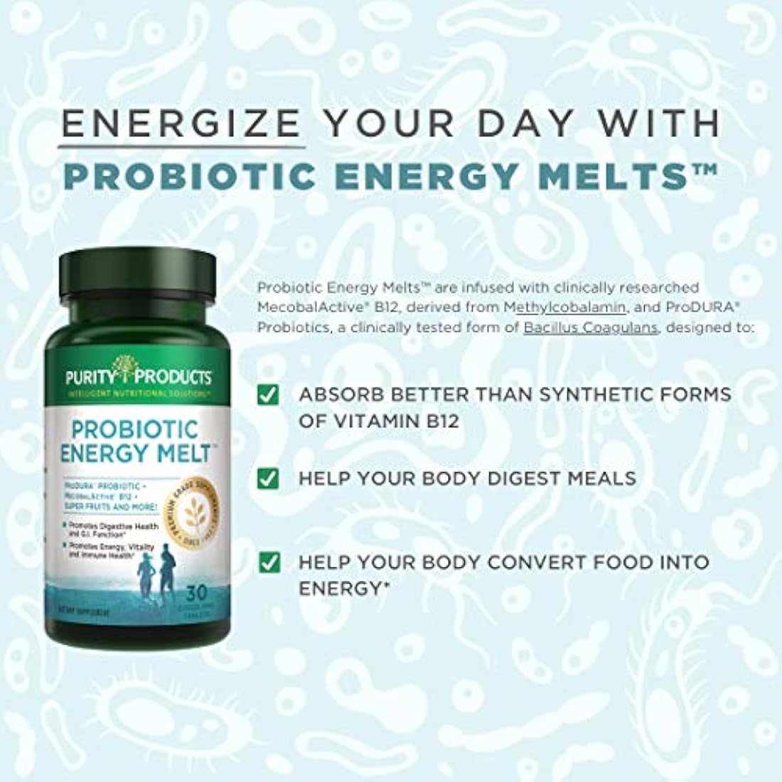 Probiótico Energy Melt  B-12 Energy Berry Melts Probióticos