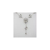 Aretes y de collar  con diseño de flores y cristales