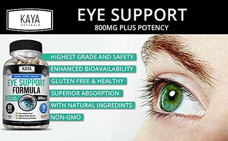 Suplemento de salud ocular luteína y zeaxantina Kaya Naturals