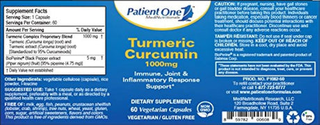 Curcumina 1000 mg (60) Paciente One 