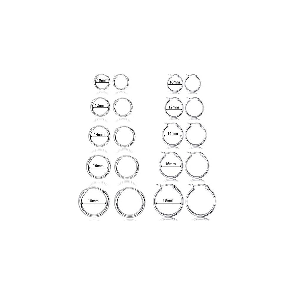 Aretes de acero inoxidable hipoalergénicos para mujeres