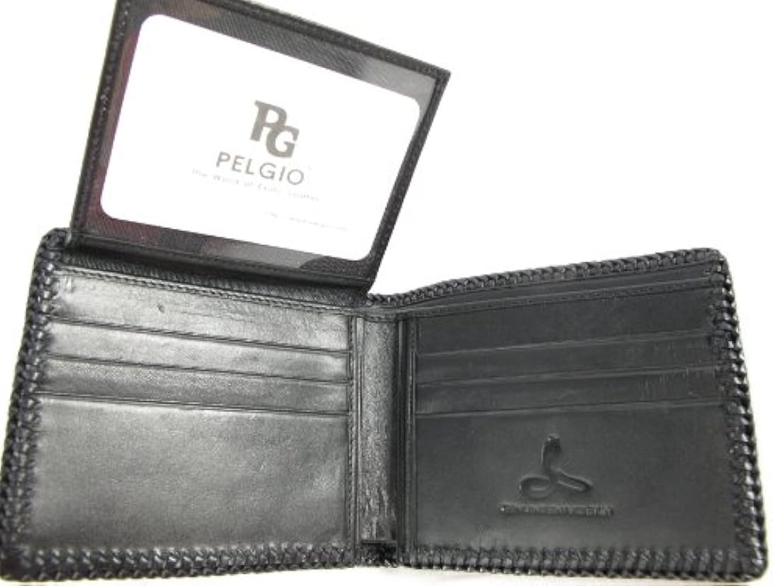 pelgio Python genuino Piel de serpiente Bifold cartera