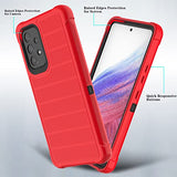 Leptech Funda para Samsung Galaxy A53 5G con protector de pantalla de cristal, [Serie Funda] Clip de cinturón de protección, resistente, resistente, resistente, resistente, militar, a prueba de golpes, cubierta para teléfono celular (rojo)