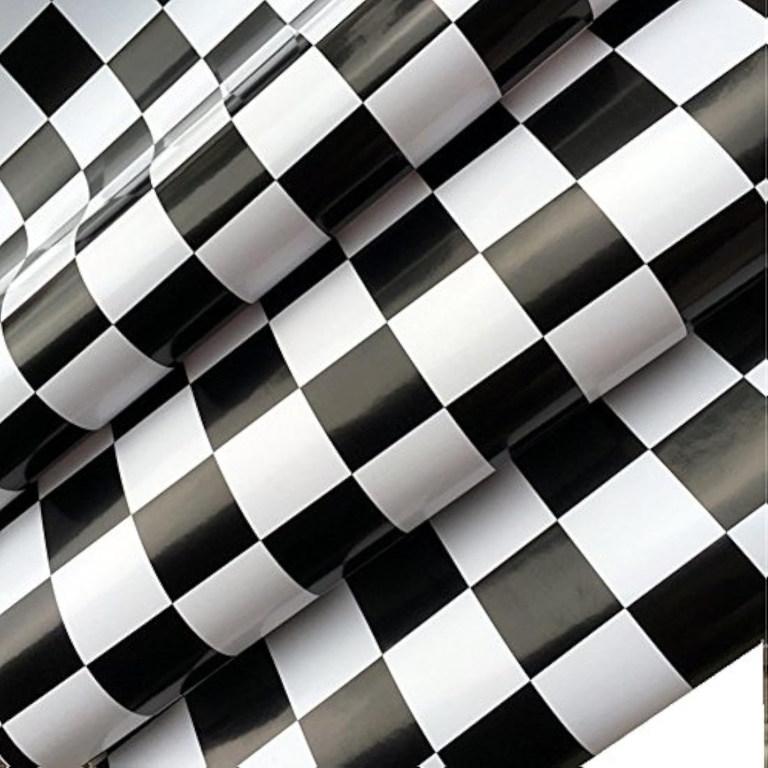 bestery autoadhesivo blanco y negro mosaico azulejos brillo