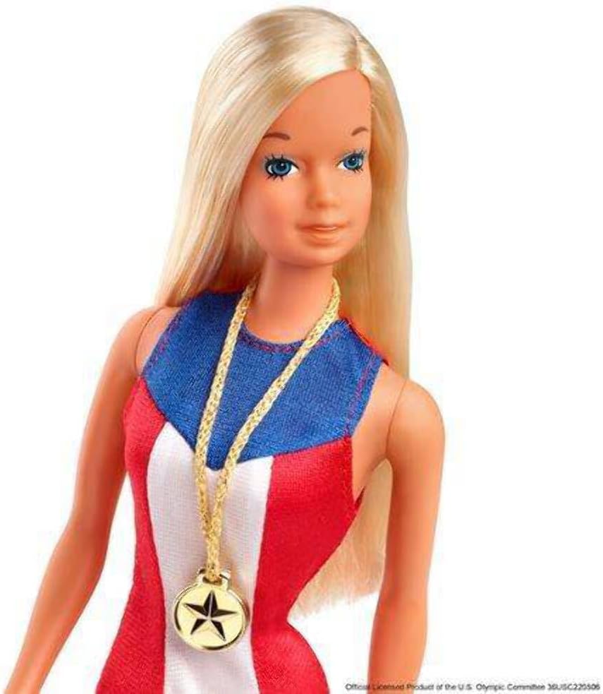 Muñeca Barbie 1975 Reproducción Medalla de Oro con Accesorios