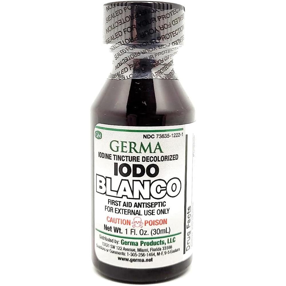 Suplementos Tintura de IODINE Descolorizado Blanco Claro