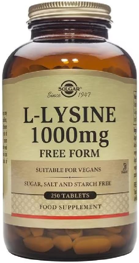 Solgar L-Lisina 1000 mg, 250 Tabletas, Vegan, 250 Servings