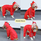 Impermeable con capucha para perro dinosaurio y lluvia
