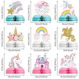 Outus 9 piezas de decoración de mesa de unicornio arcoíris