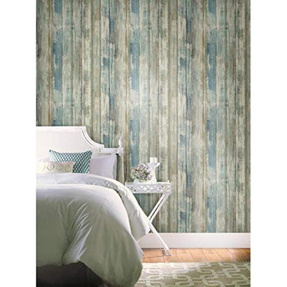 papel decorativo autoadhesivo tipo madera desgastada azul