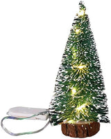 Árbol de Navidad Mini Ochine, Pre-iluminado, Base de Madera