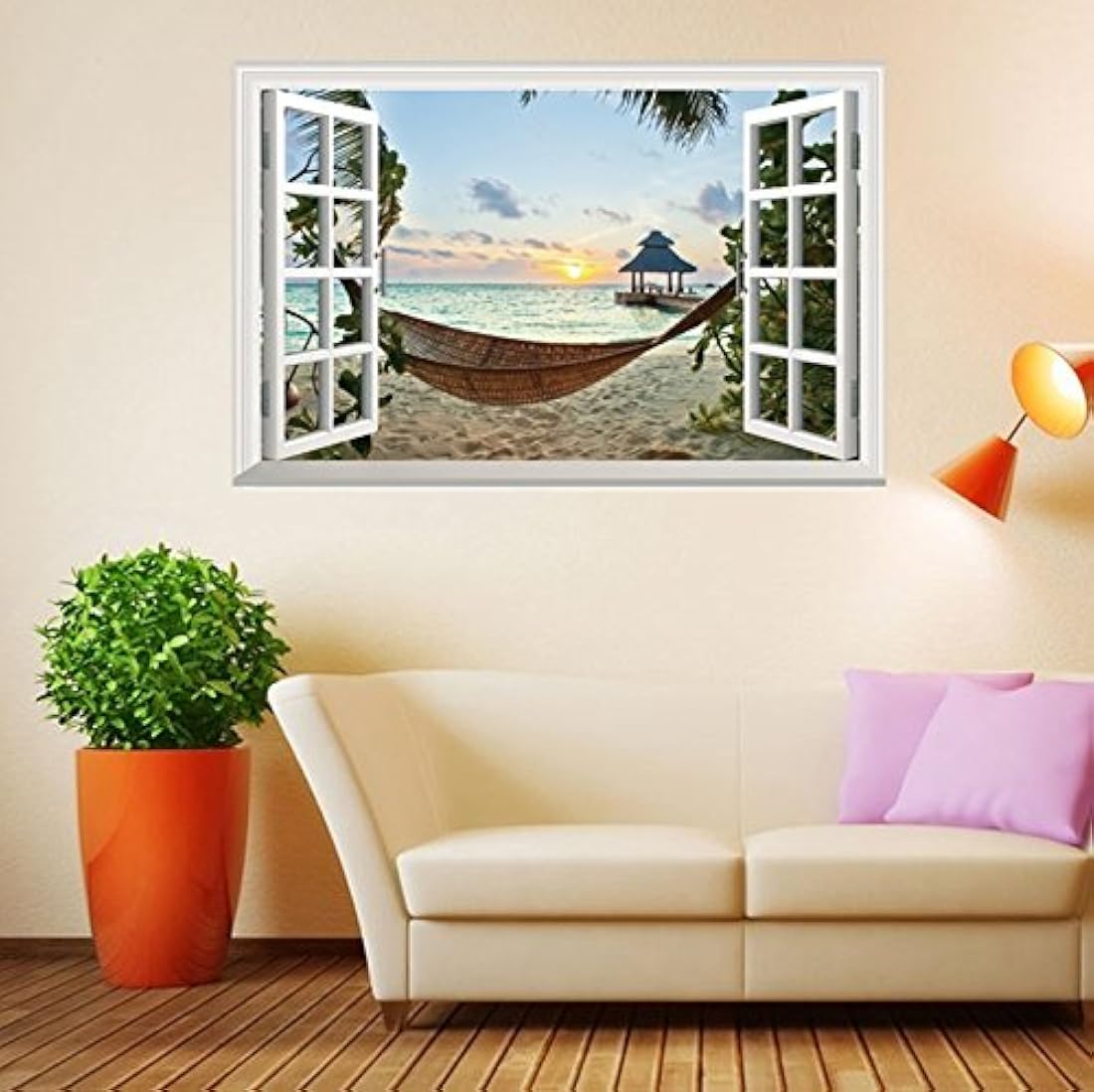 Adhesivo decorativo para pared, diseño de ventana