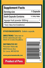 Aguaje 500 mg - 100 ° Cápsulas  polvo de fruta de Perú