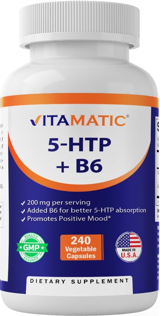 Vitamatic 5-HTP 200mg con B6 - 240 Cápsulas Vegetarianas