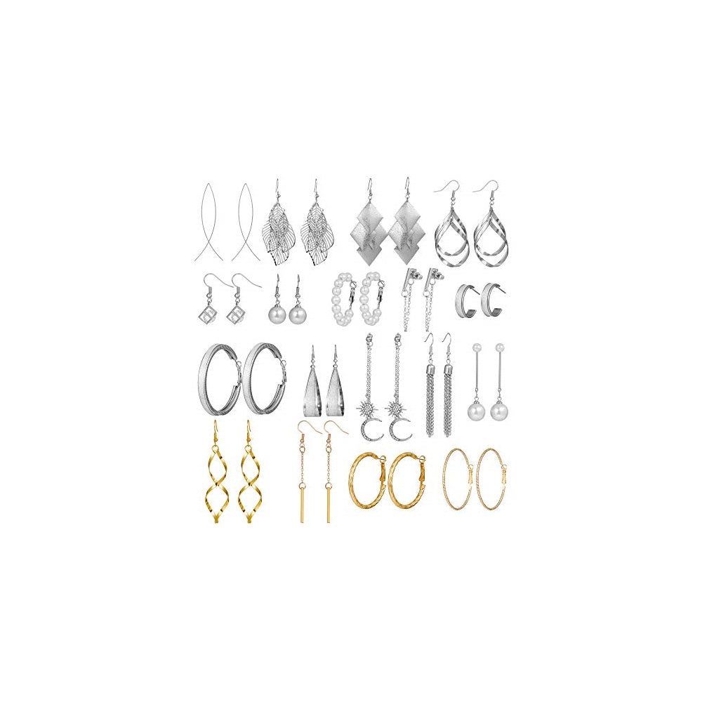 Aretes colgantes de gota para mujeres 68 pares