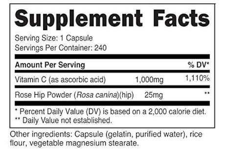 Suplemento Vitamina C 1025 mg