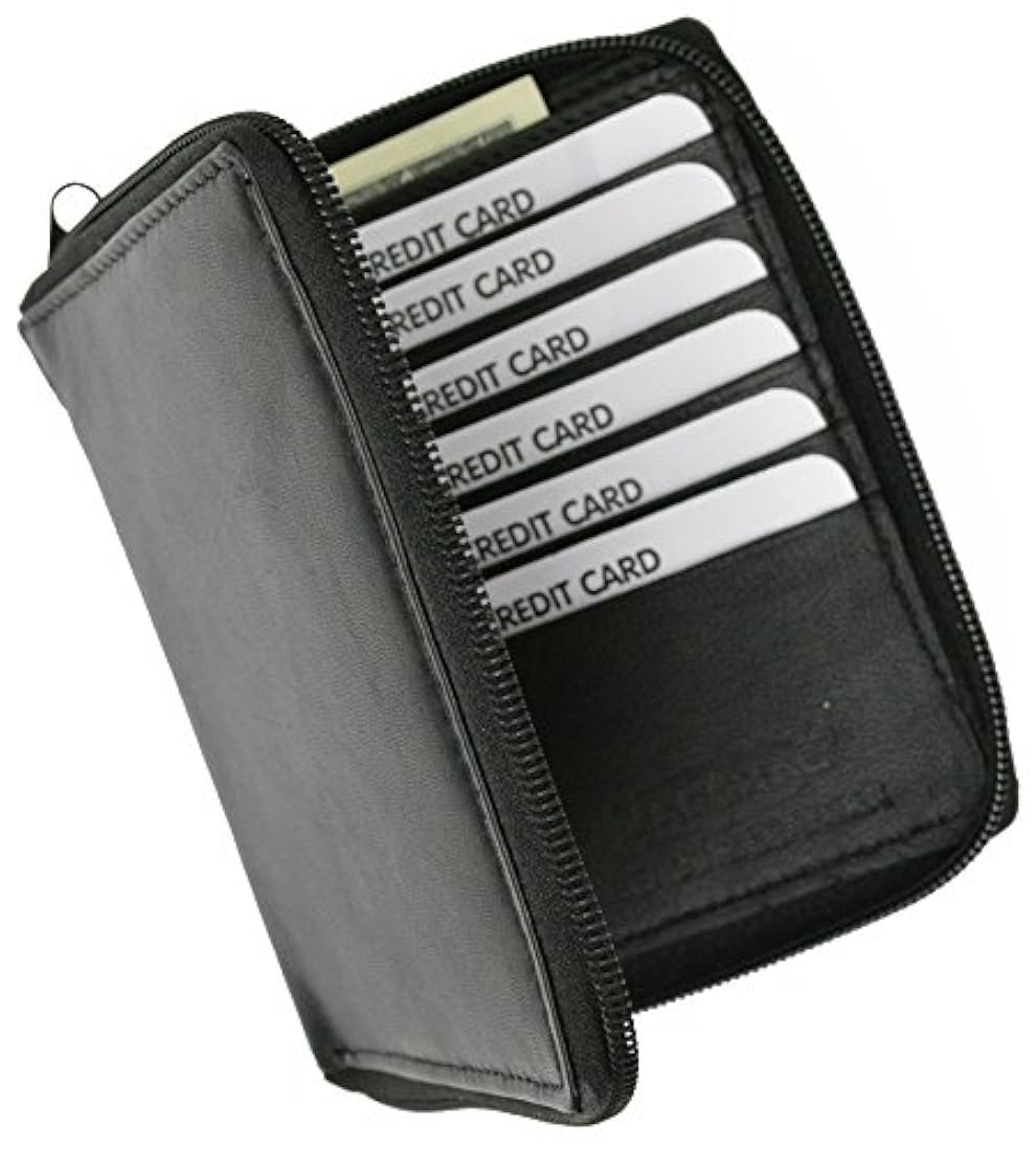 Cartera RFID bloqueo para hombrecon cierre de piel suave ID