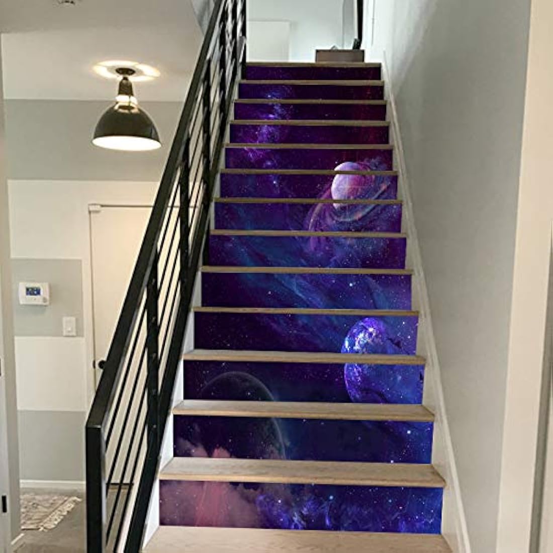 pegatina 3D Galaxy removibles para escalera del hogar