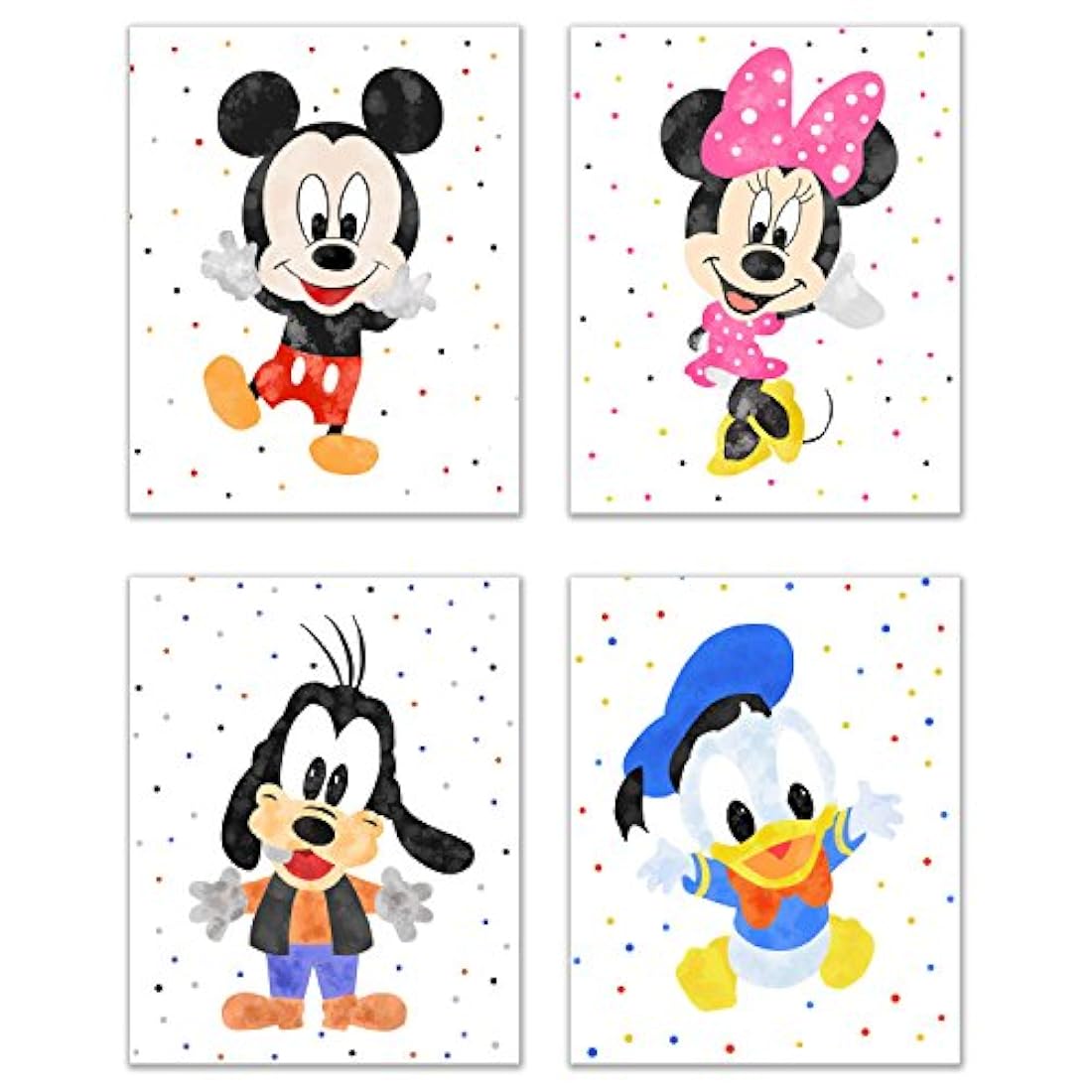 Juego de 4 fotos de Mickey Mouse (8 x 10 pulgadas)
