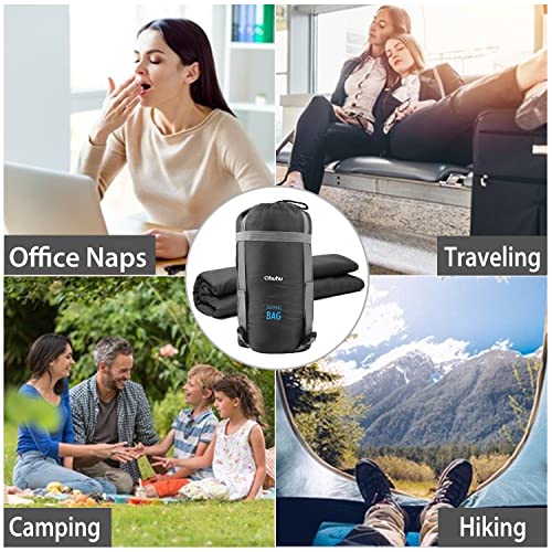 Ohuhu - Saco de dormir compacto, para 3 estaciones, para clima cálido, ligero, portátil, saco de dormir para adultos y niños, con bolsa de transporte para camping, senderismo, mochila y al aire libre 59 ℉-77 ℉