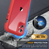Miracase Glass Series - Funda diseñada para iPhone 11 [actualización 2022] Funda resistente de cuerpo completo con protector de pantalla de vidrio templado 9H integrado compatible con iPhone 11 de 6.1 pulgadas (rojo)