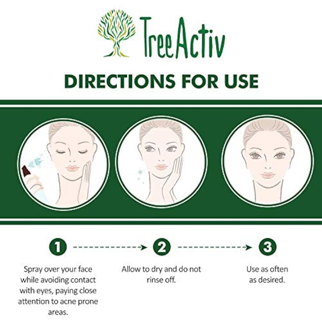 TreeActiv - Spray facial para eliminar el acné