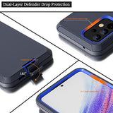 Funda compatible con Samsung Galaxy A53 5G, con clip para cinturón, resistente, resistente a los golpes, protección de cuerpo completo, con función atril, para Samsung Galaxy A53 5G (azul)
