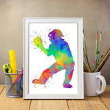 Impresión de arte abstracto de pared  de béisbol 11x14