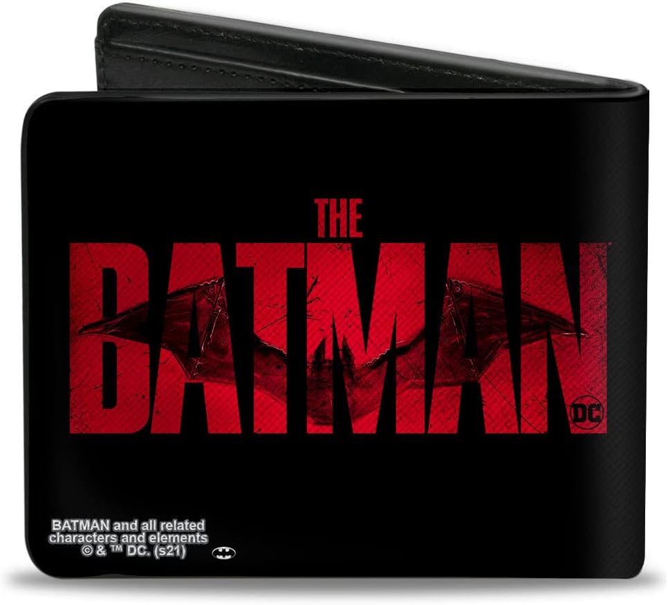 Billetera Bifold PU The Batman Movie Bat Title Weathered